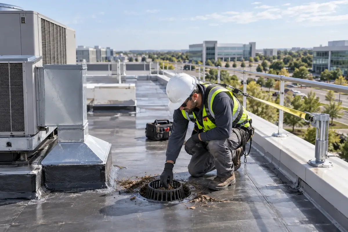 commercial roof maintenance service photograph