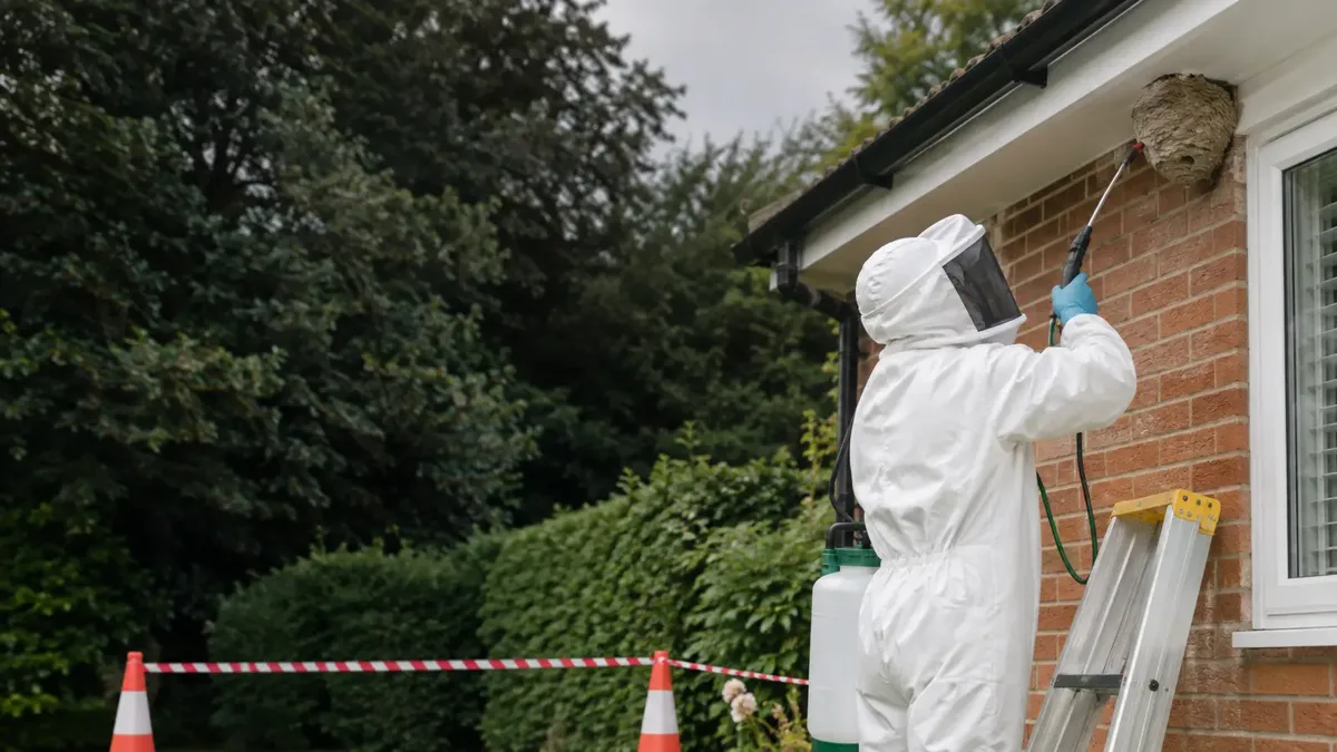 Urgent professional wasp nest treatment at a UK home