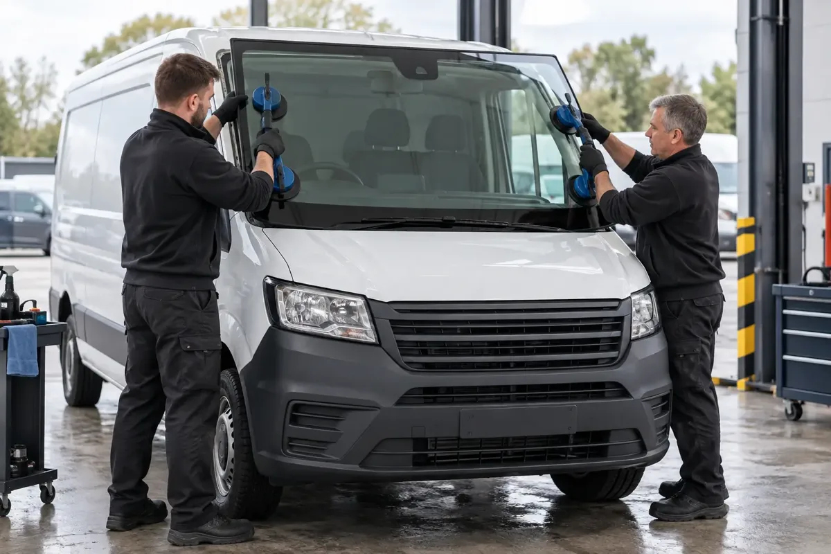 van windscreen replacement service photograph
