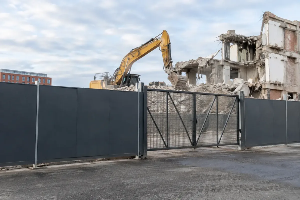 Demolition Site Hoarding at a secure construction site